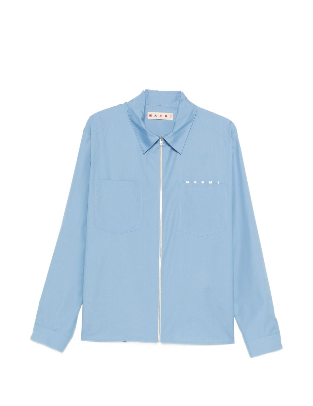 Camicia con zip a maniche lunghe in blu Marni - uomo 
