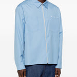 Camicia con zip a maniche lunghe in blu Marni - uomo 