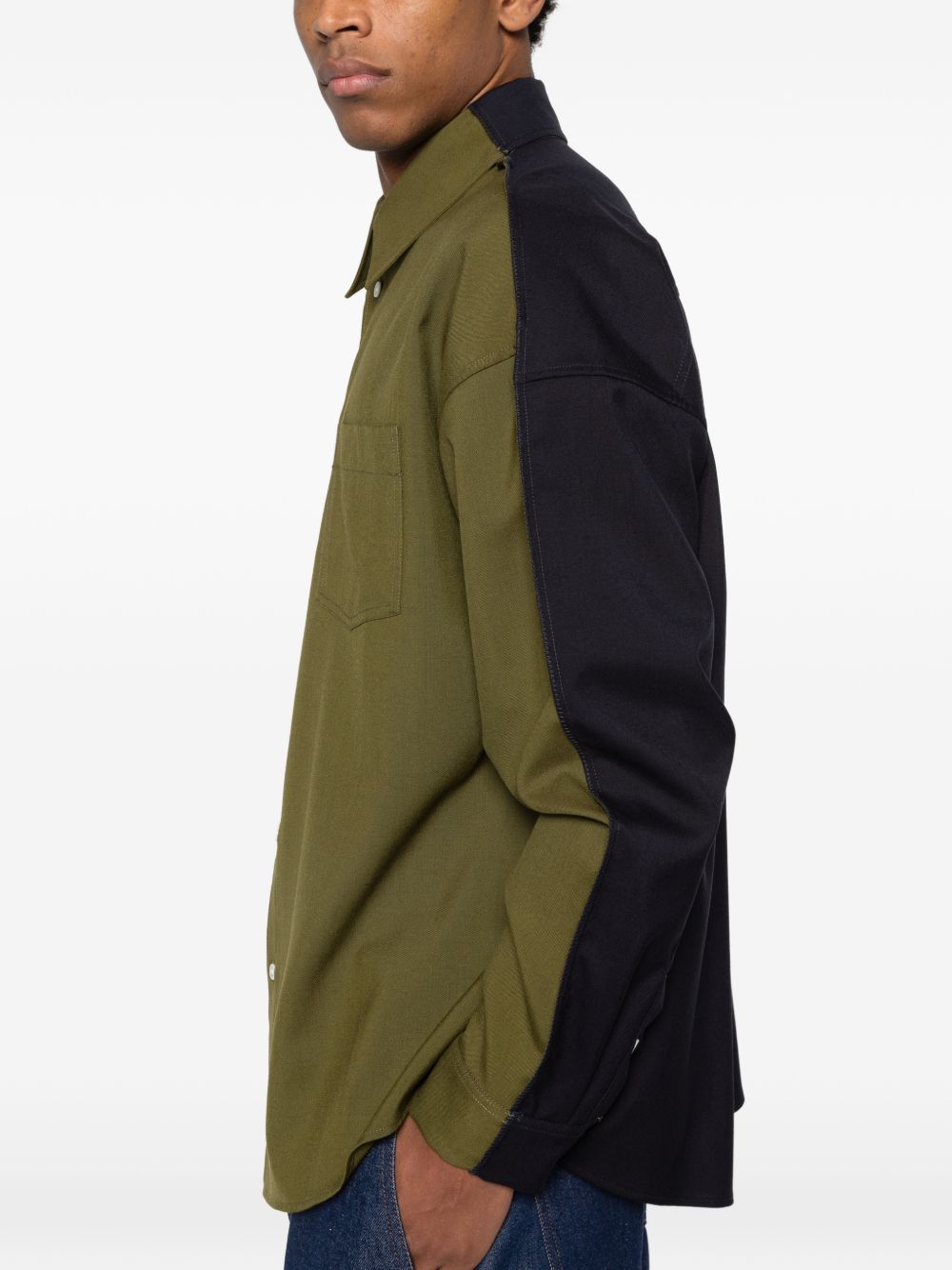 Camicia a maniche lunghe con tasca sul petto in verde Marni - uomo 