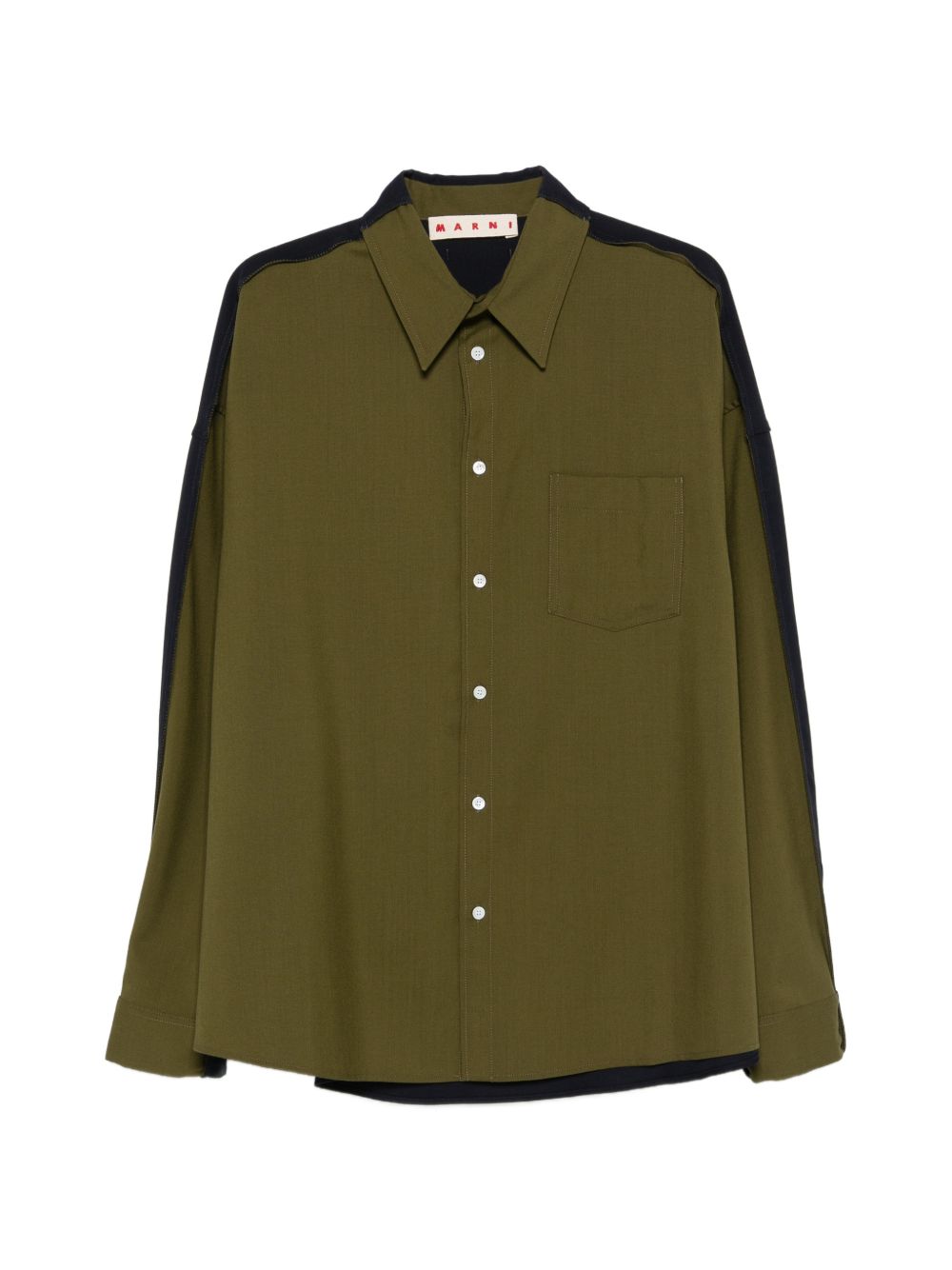 Camicia a maniche lunghe con tasca sul petto in verde Marni - uomo 