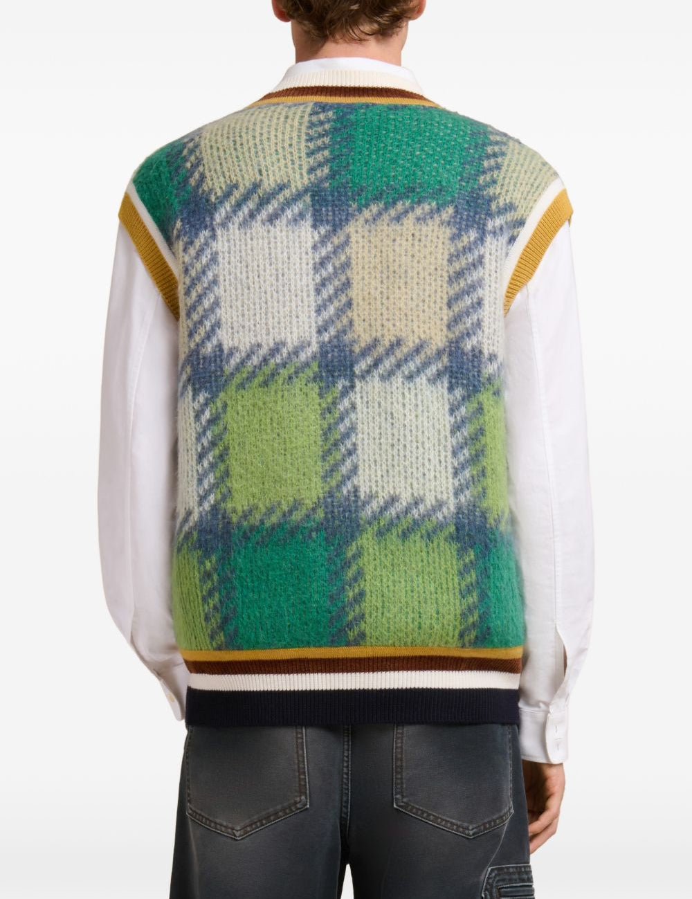 Gilet con scollo a V in verde Marni - uomo 