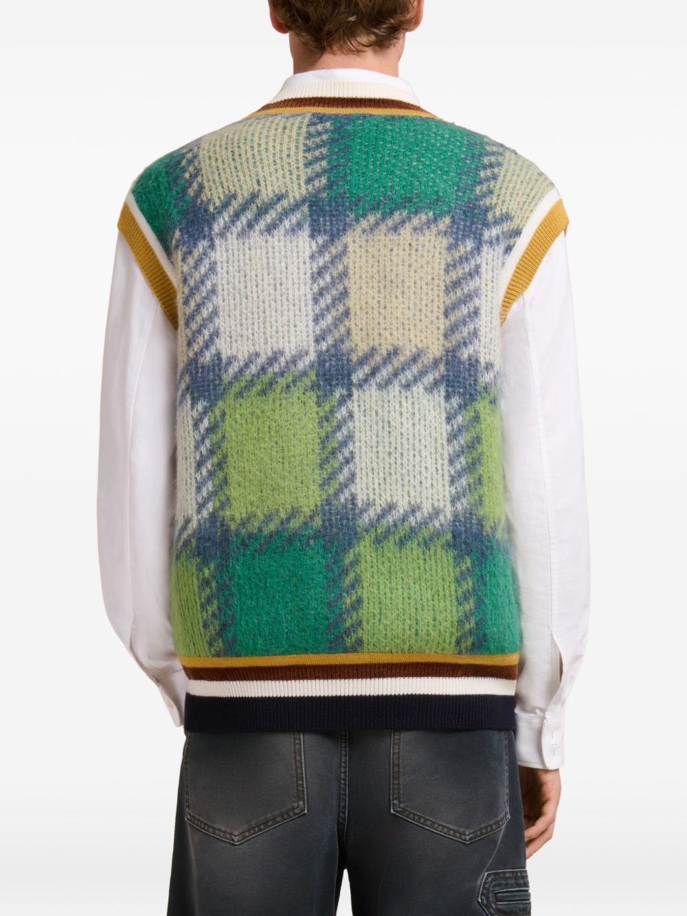 Gilet con scollo a V in verde Marni - uomo 