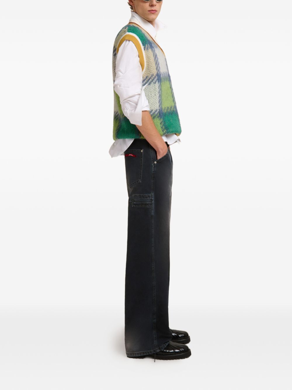 Gilet con scollo a V in verde Marni - uomo 