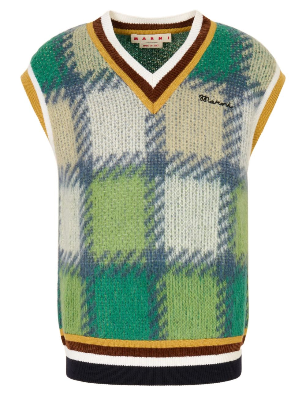 Gilet con scollo a V in verde Marni - uomo 