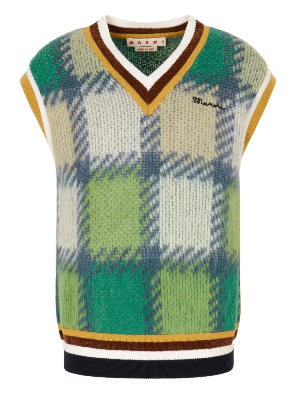 Gilet con scollo a V in verde Marni - uomo 