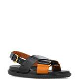 Sandali fb criscross in nero e marrone Marni - donna 