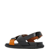 Sandali fb criscross in nero e marrone Marni - donna 