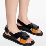 Sandali fb criscross in nero e marrone Marni - donna 