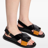 Sandali fb criscross in nero e marrone Marni - donna 