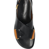 Sandali fb criscross in nero e marrone Marni - donna 