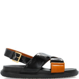 Sandali fb criscross in nero e marrone Marni - donna 