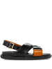 Sandali fb criscross in nero e marrone Marni - donna