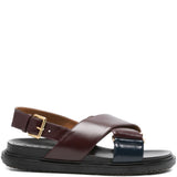 Sandali fb criscross in nero e marrone Marni - donna 