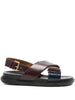 Marni Women's Black and Brown Crisscross FB Sandals
