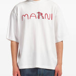 T-shirt con logo in bianco Marni - uomo 