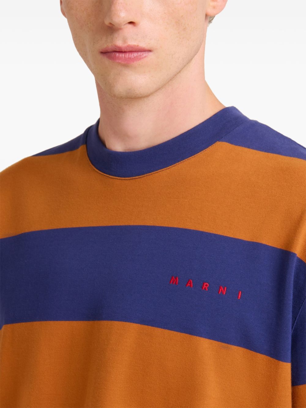 T-shirt a righe in bianco Marni - uomo 