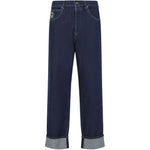 Jeans dritti con ricamo su tasca in blu Marni - uomo 
