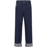Jeans dritti con ricamo su tasca in blu Marni - uomo 