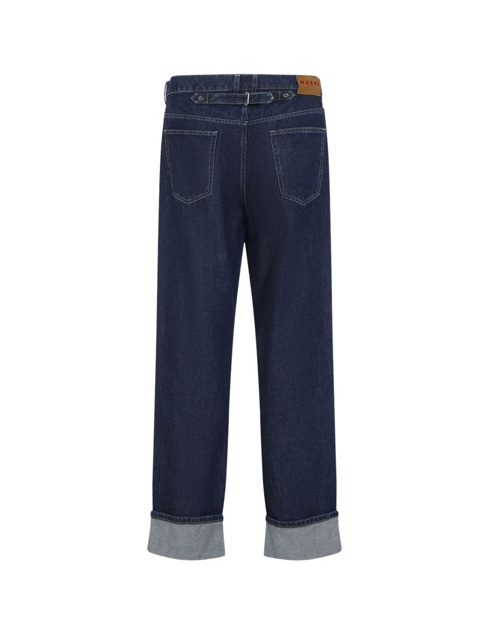 Jeans dritti con ricamo su tasca in blu Marni - uomo 