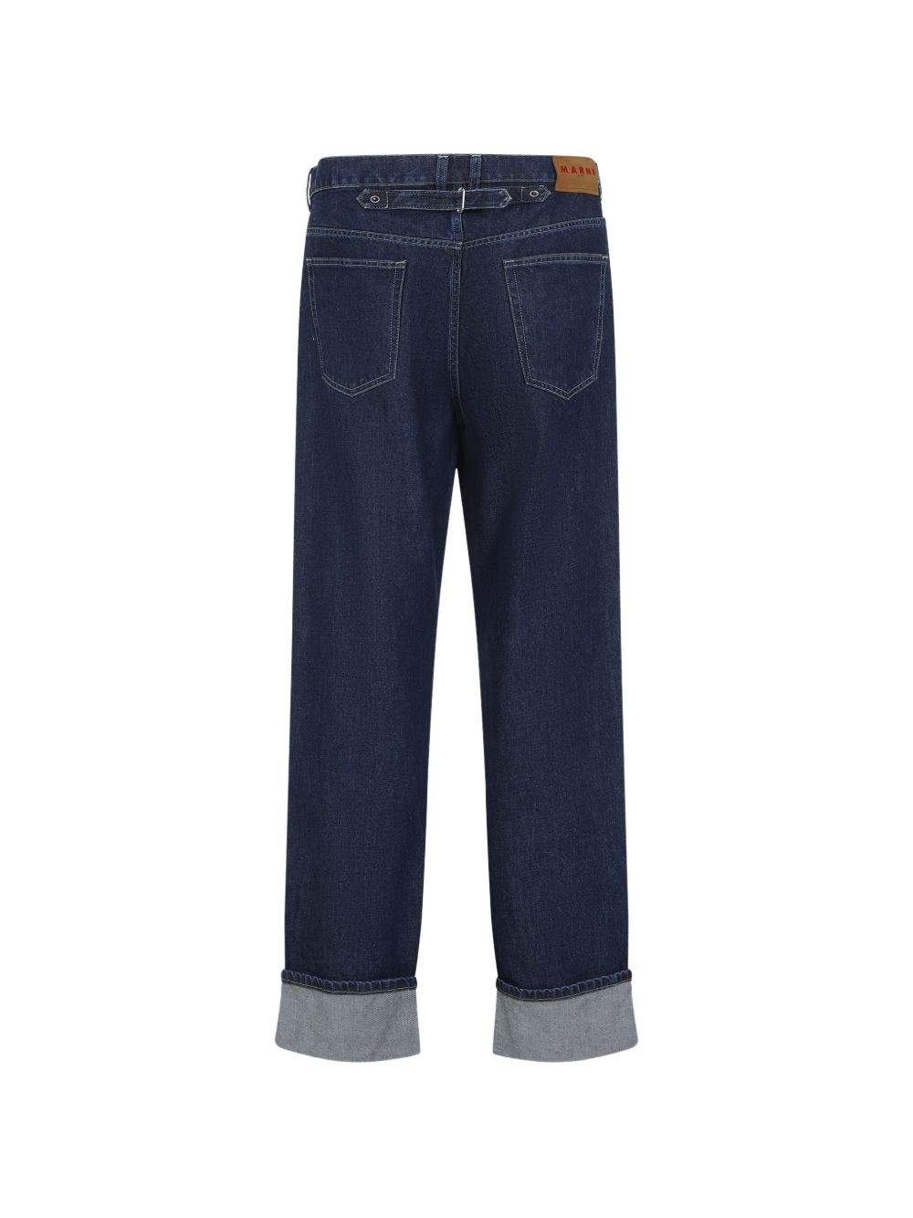 Jeans dritti con ricamo su tasca in blu Marni - uomo 