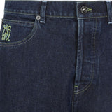 Jeans dritti con ricamo su tasca in blu Marni - uomo 