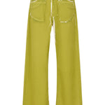 Jeans a gamba larga con stampa in verde Marni - uomo 