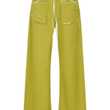 Jeans a gamba larga con stampa in verde Marni - uomo 