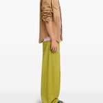 Jeans a gamba larga con stampa in verde Marni - uomo 