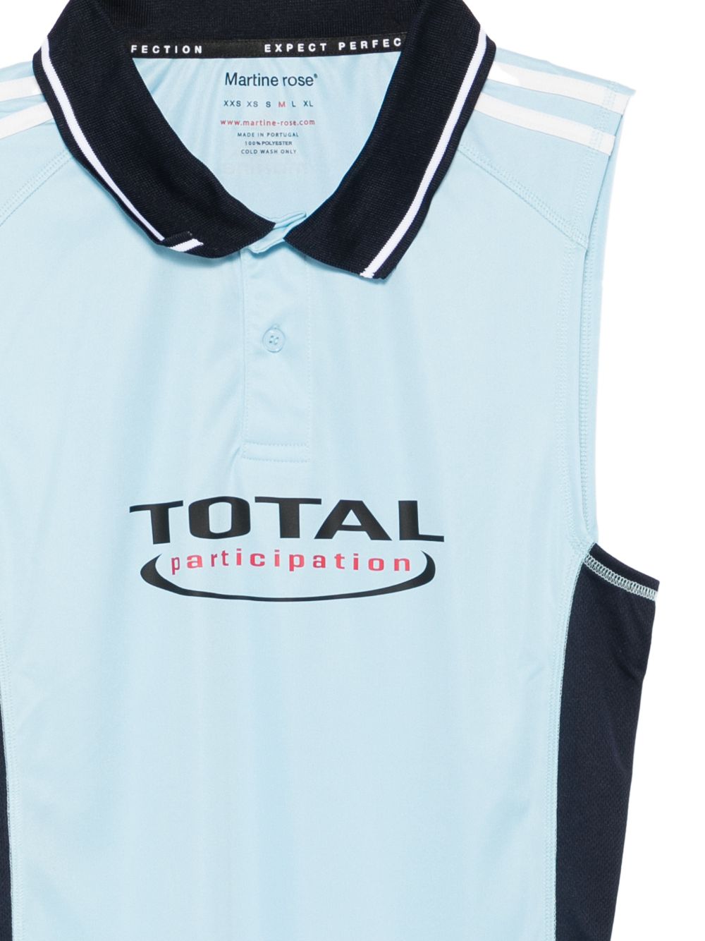 Polo senza maniche con colletto da calcio in azzurro Martine rose - unisex 