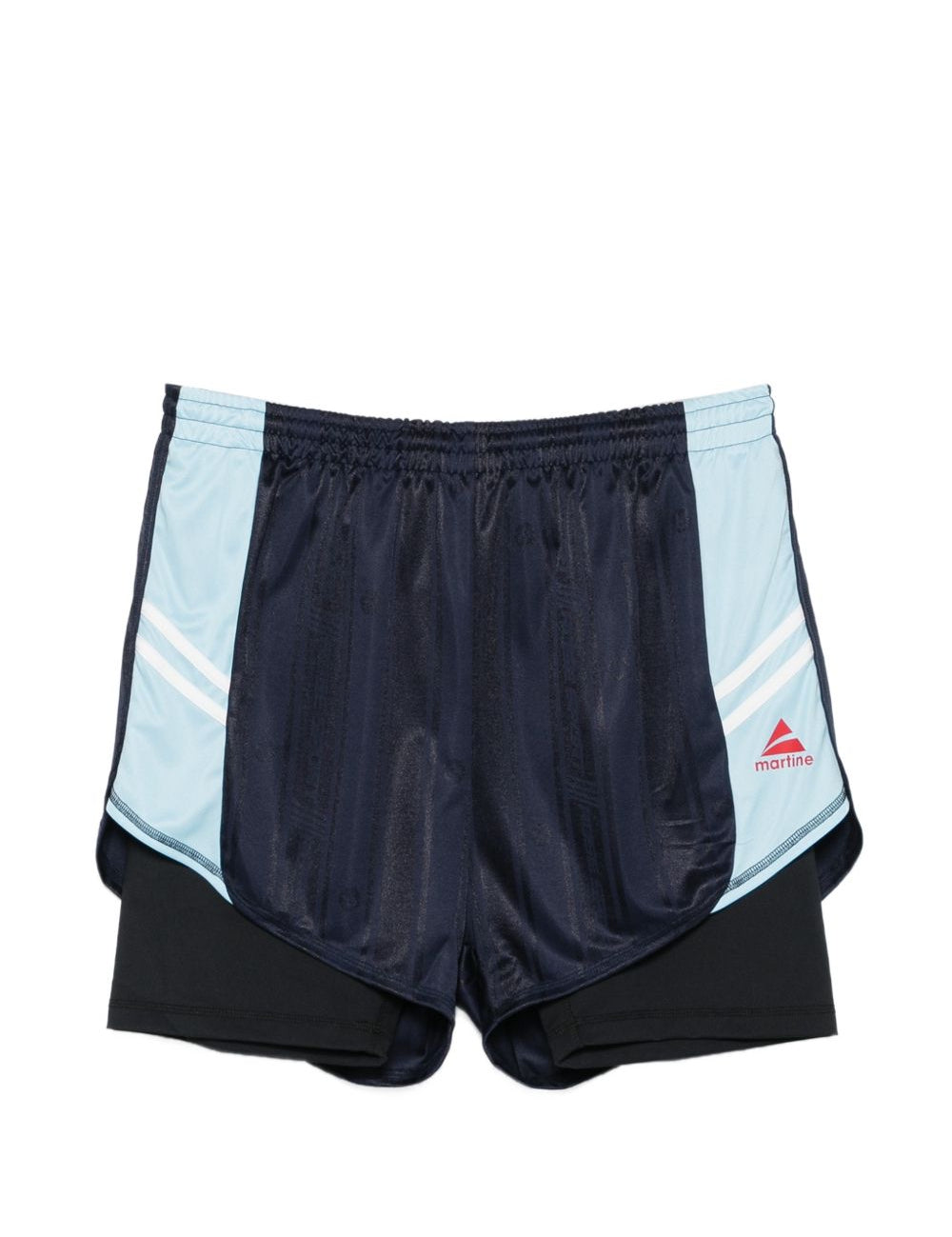 Pantaloncini con dettagli a righe in blu Martine rose - unisex 