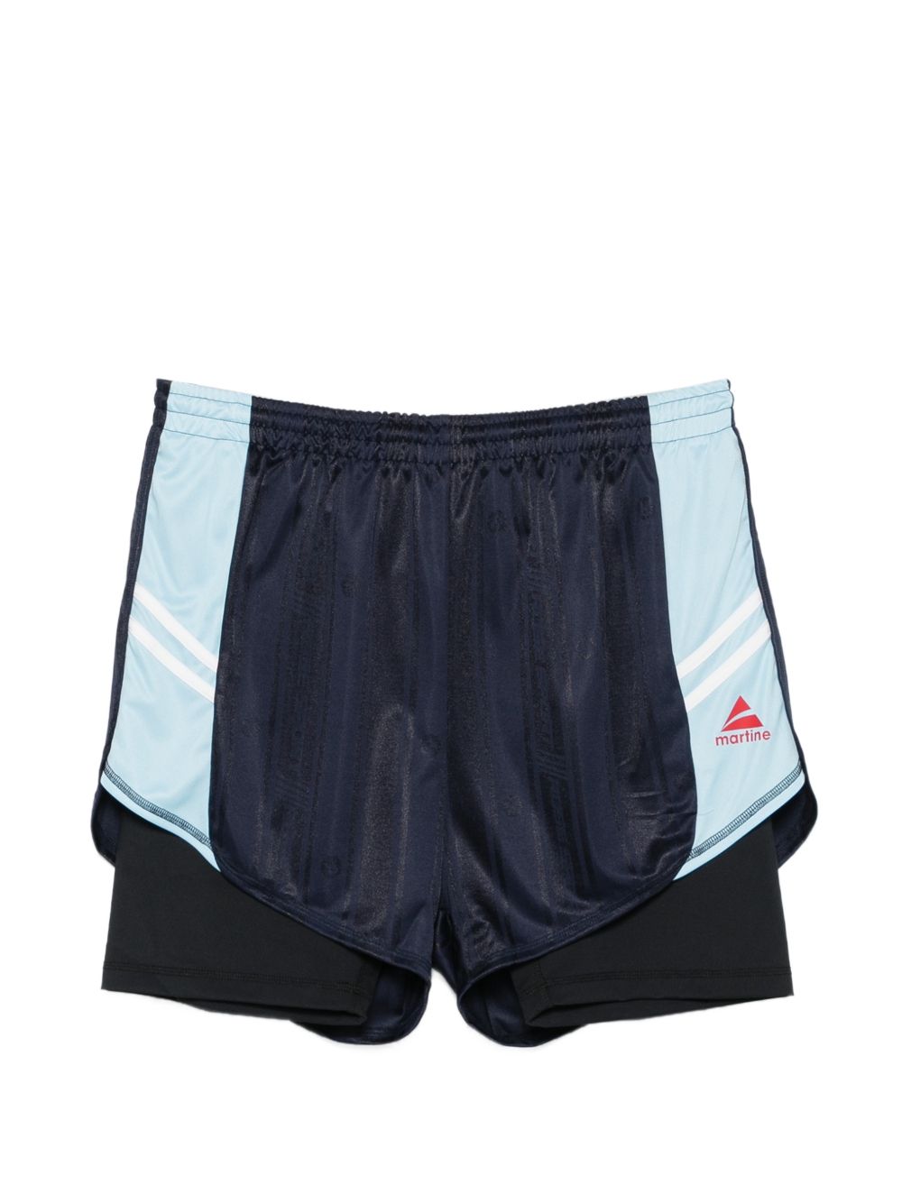 Pantaloncini con dettagli a righe in blu Martine rose - unisex 
