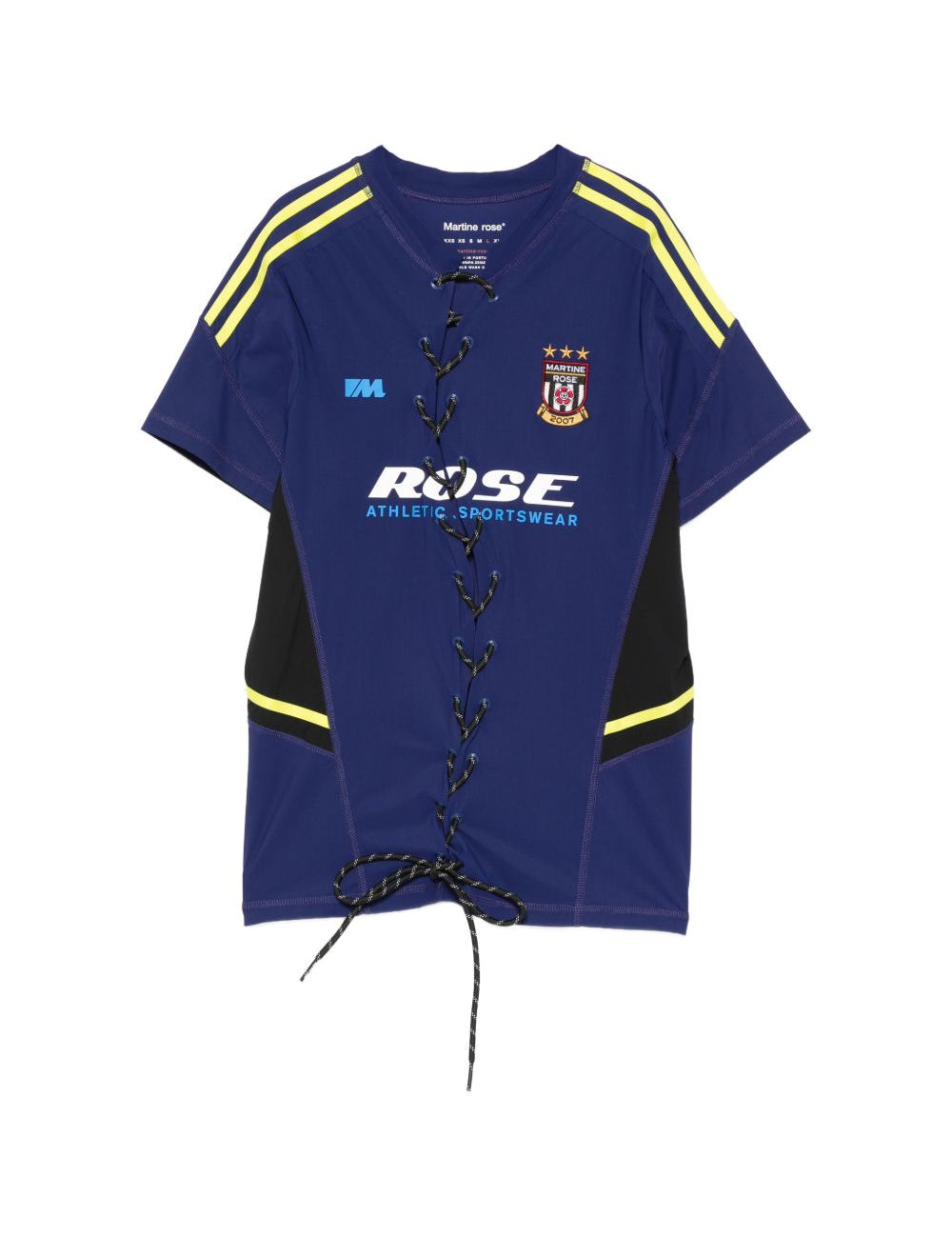 T-shirt a righe con lacci in blu Martine rose - unisex 