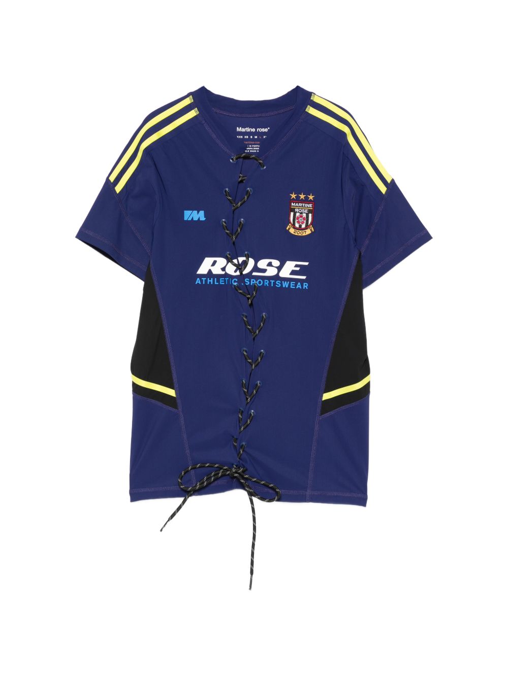 T-shirt a righe con lacci in blu Martine rose - unisex 