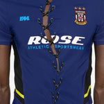 T-shirt a righe con lacci in blu Martine rose - unisex 