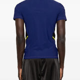 T-shirt a righe con lacci in blu Martine rose - unisex 