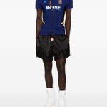 T-shirt a righe con lacci in blu Martine rose - unisex 