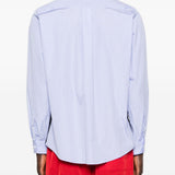 Camicia a panelli con logo in blu e nero Martine rose - uomo 