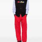 Camicia a panelli con logo in blu e nero Martine rose - uomo 