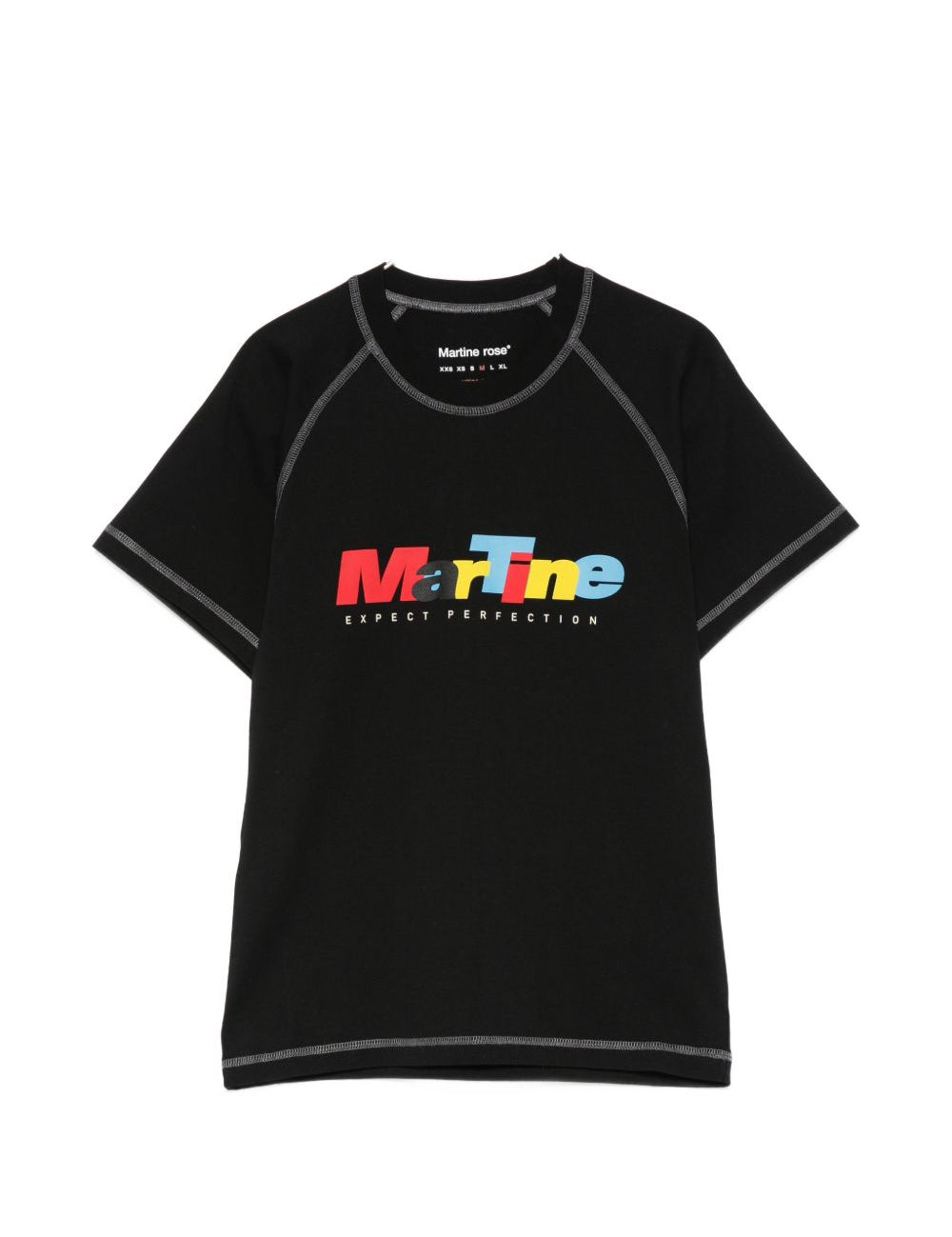 T-shirt con grafica e cuciture a contrasto in nero Martine rose - unisex 