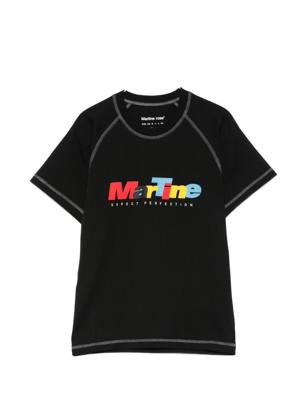 T-shirt con grafica e cuciture a contrasto in nero Martine rose - unisex 