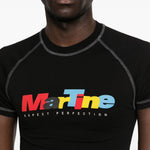 T-shirt con grafica e cuciture a contrasto in nero Martine rose - unisex 