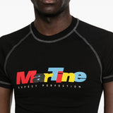T-shirt con grafica e cuciture a contrasto in nero Martine rose - unisex 