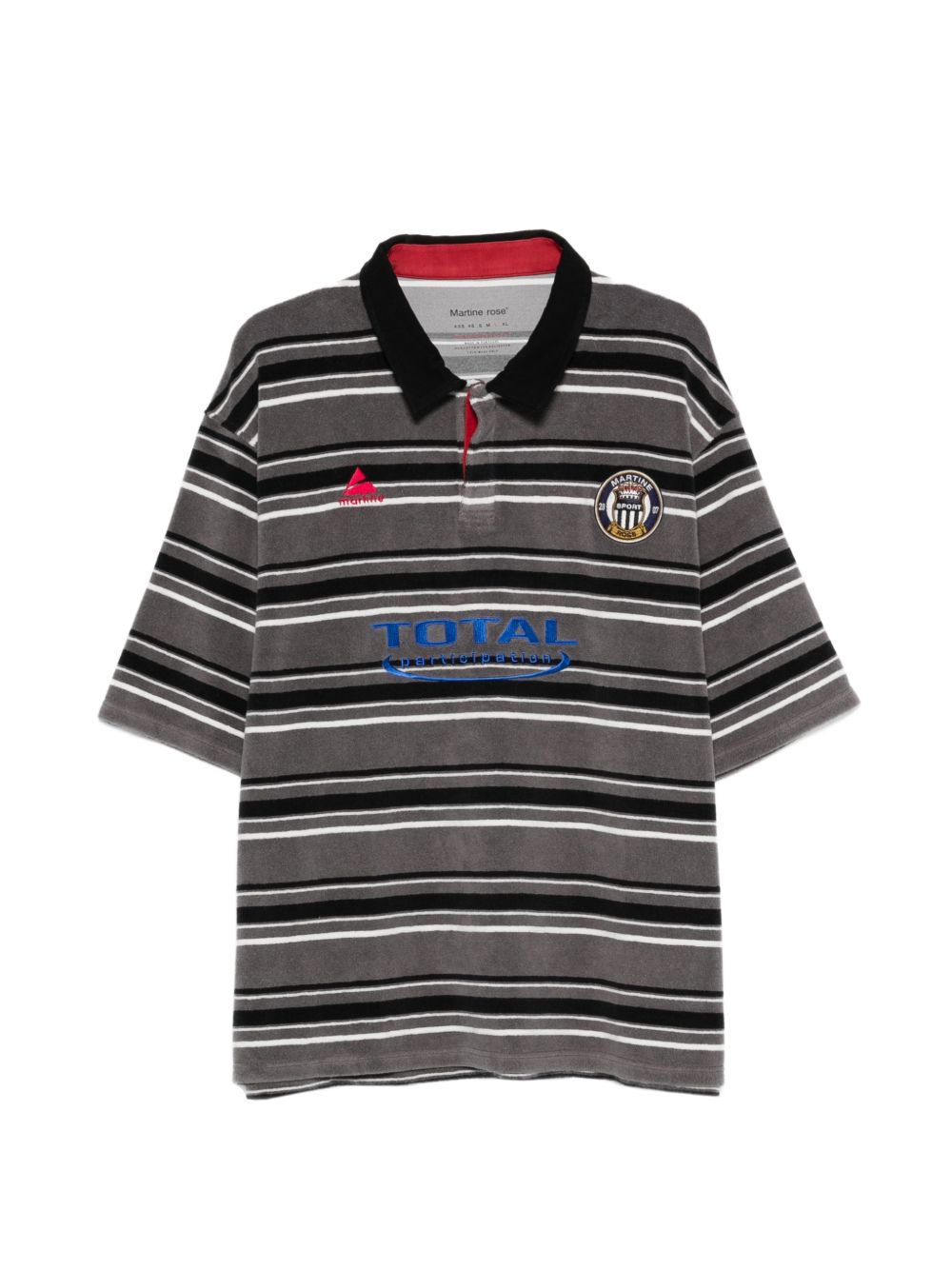 Polo a righe con logo in grigio e nero Martine rose - uomo 