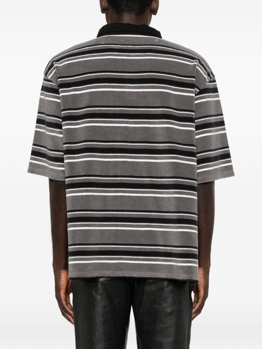 Polo a righe con logo in grigio e nero Martine rose - uomo 