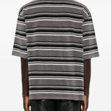 Polo a righe con logo in grigio e nero Martine rose - uomo 