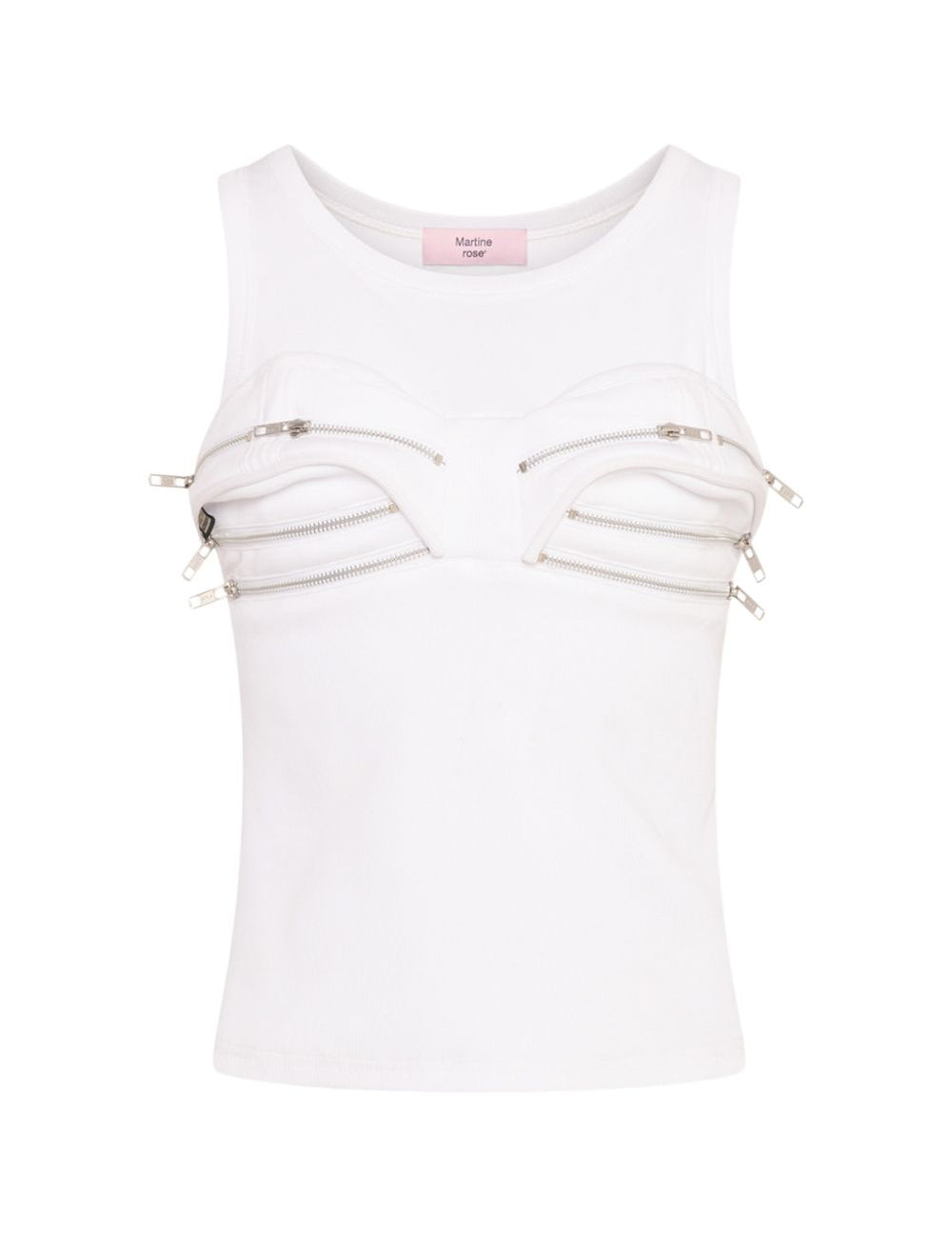 Canotta con zip in bianco Martine rose - donna 