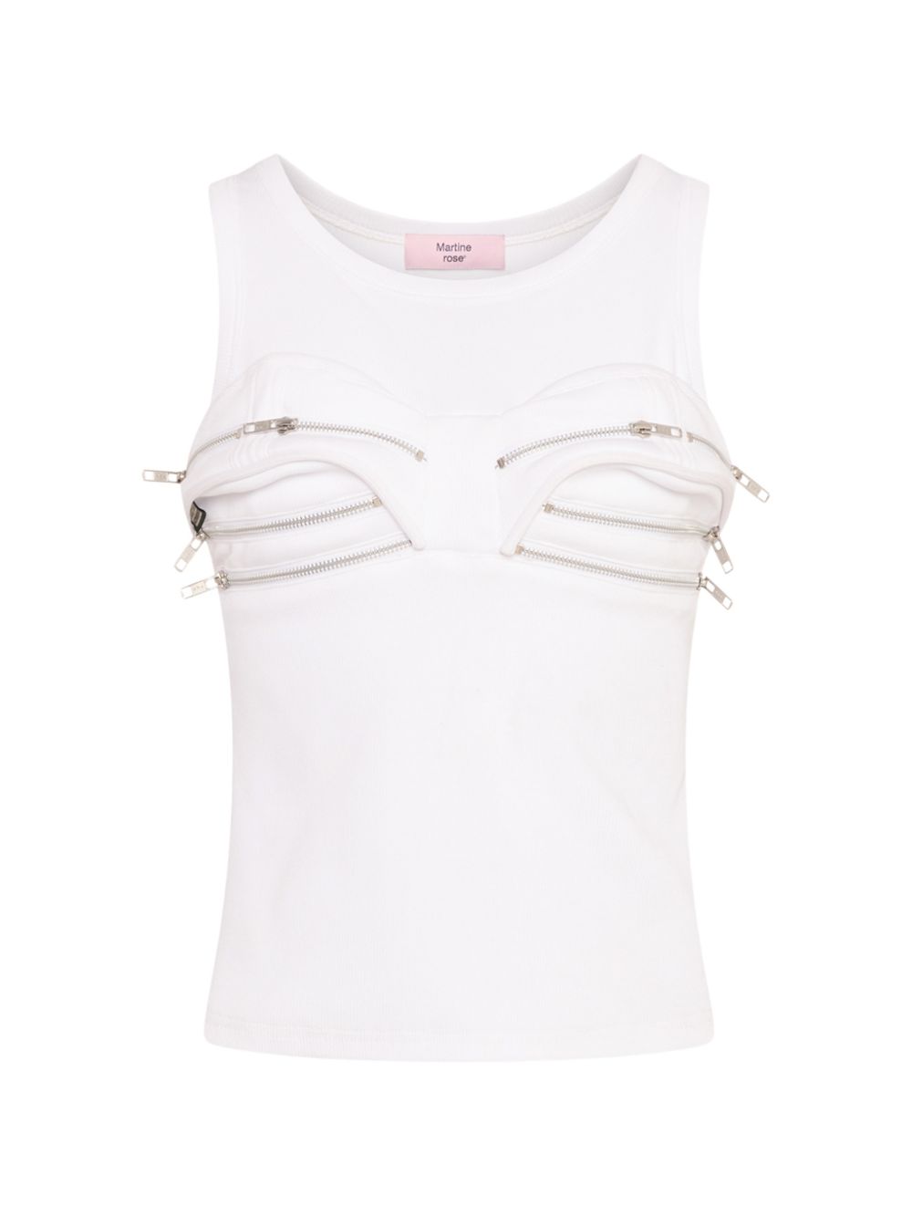 Canotta con zip in bianco Martine rose - donna 