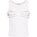 Canotta con zip in bianco Martine rose - donna 