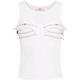 Canotta con zip in bianco Martine rose - donna 