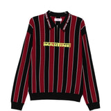 Polo a righe con zip in rosso e nero Martine rose - unisex 